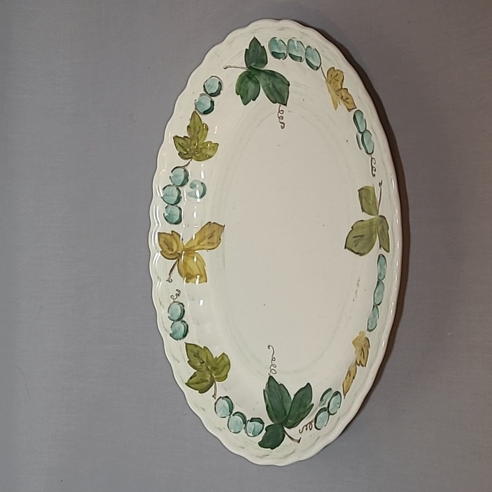 Vernon Ware Metlox Pottery California Vineyard Grape 12.5 Oval Serving Platter